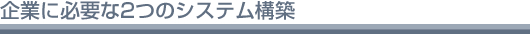 企業に必要な2つのシステム構築