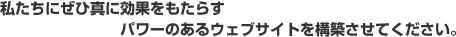 私たちに是非真に効果をもたらすパワーのあるウェブサイトを構築させてください。